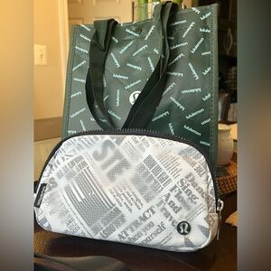 Lululemon Athletica Black and White Cosmetic Bag